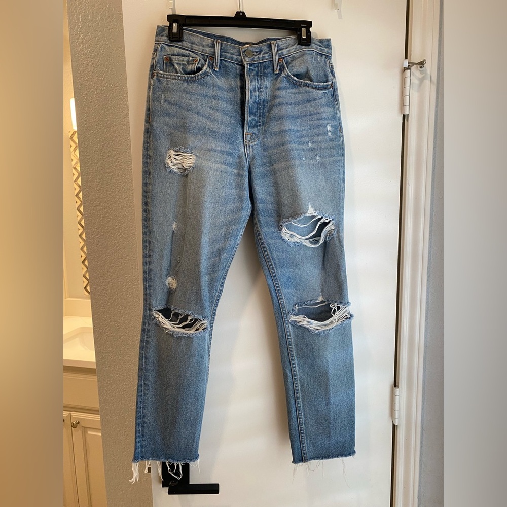 GRLFRND Distressed Blue Jeans
